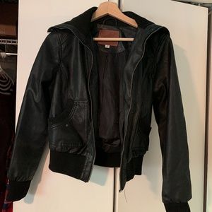 Medium sized faux leather black jacket